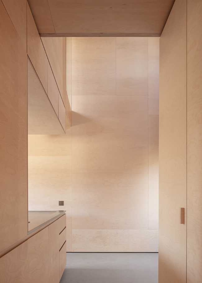 Connection of wooden spaces and lighting