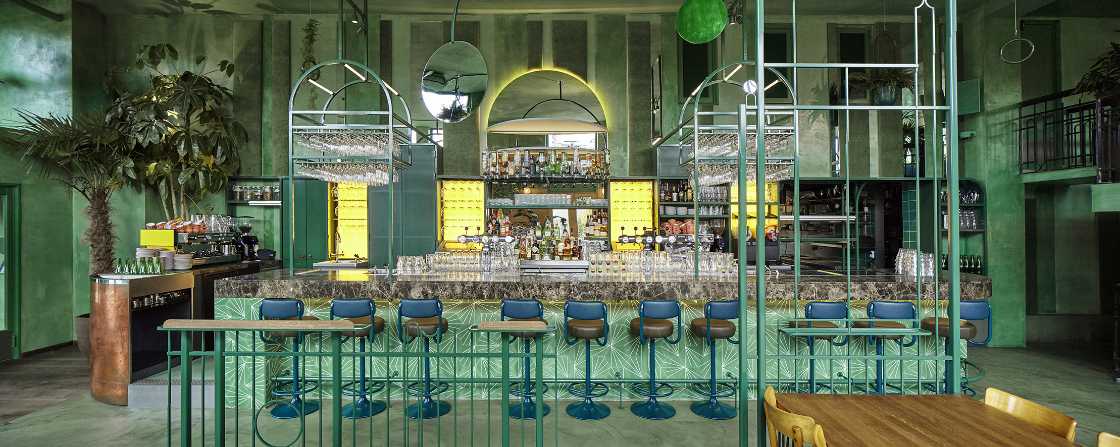 coffee bar tropical colors