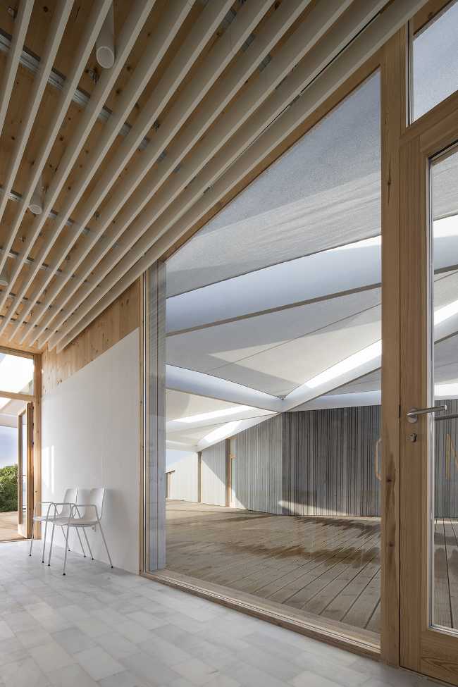 nautical center ceiling slats wood