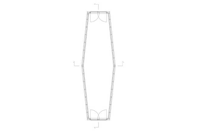 Planimetria padiglione in legno