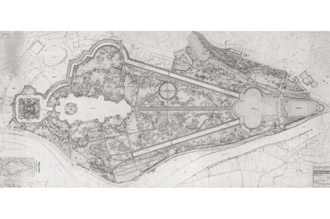 Parco del padiglione in legno