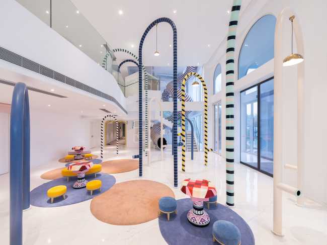 Hotel China Hall playful design Color