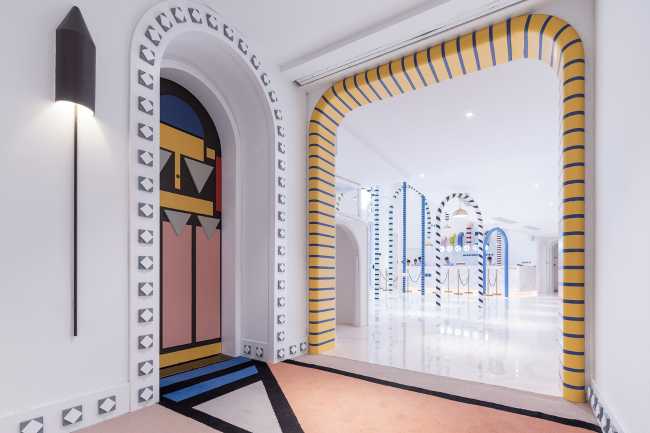 Hotel China Hall playful design Color corridors