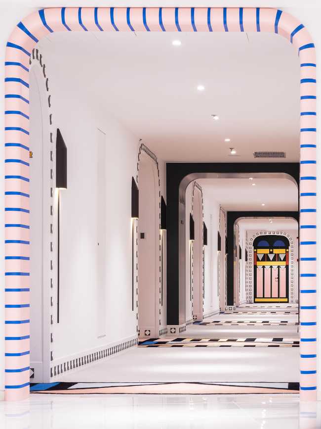 Hotel China design playful Color corridors graphic roomsHotel