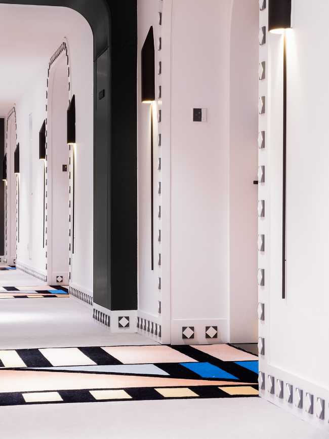 China design playful color corridors graphic rooms