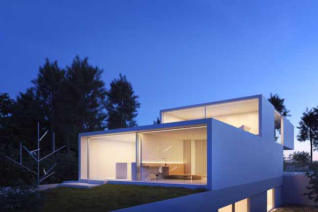 minimalist house girona spain cantilevered concrete structure
