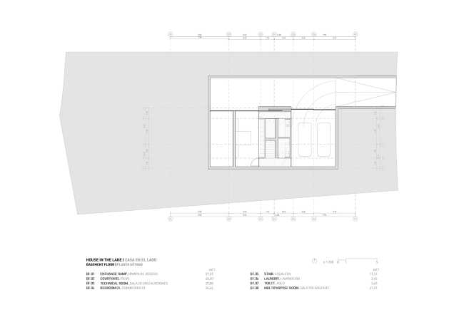 casa minimalista girono spagna struttura cemento a sbalzo planimetria
