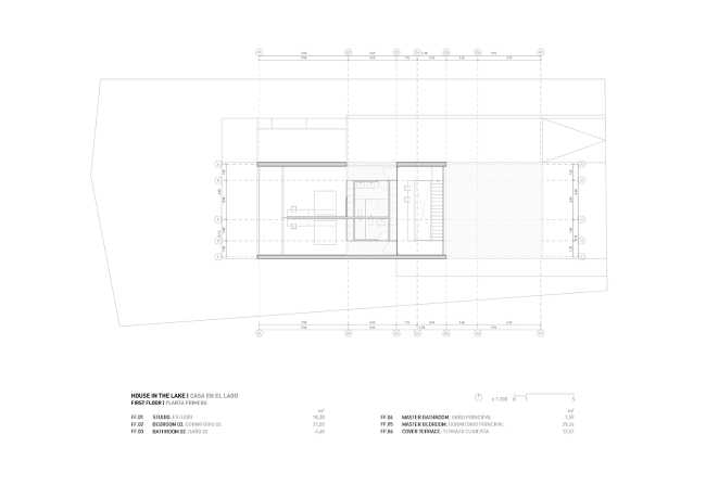 casa minimalista girono spagna struttura cemento a sbalzo planimetria