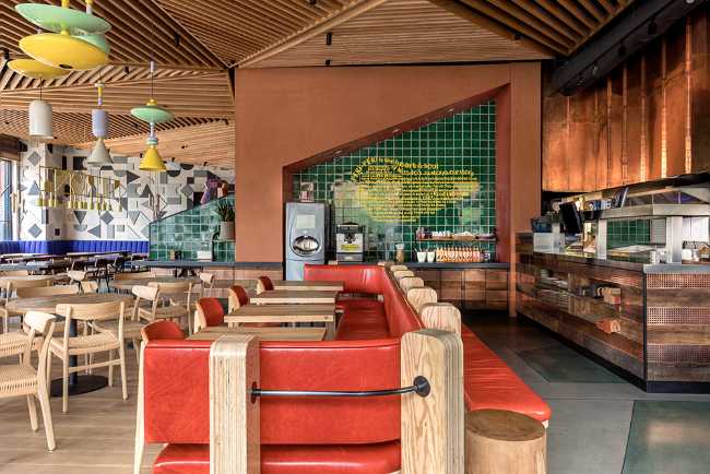 Colorful interior restaurant