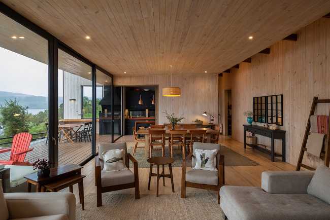 Wooden living room