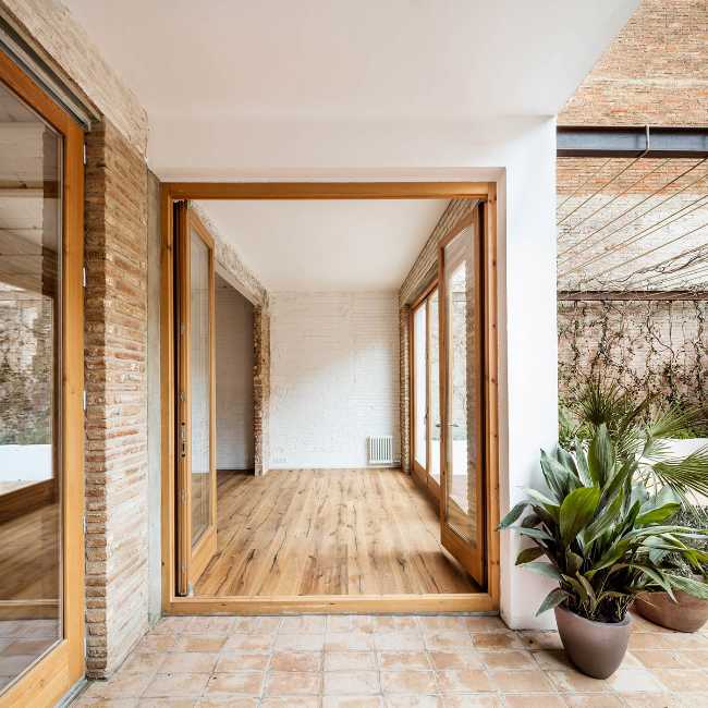window with wooden frame