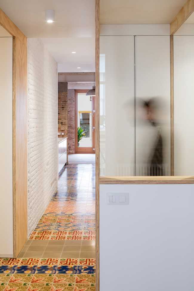Brick walls and white plaster