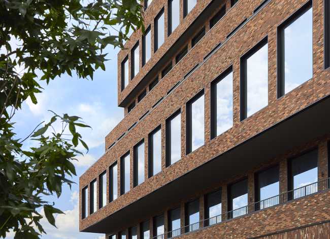 New York edificio uffici mattoni e vetro