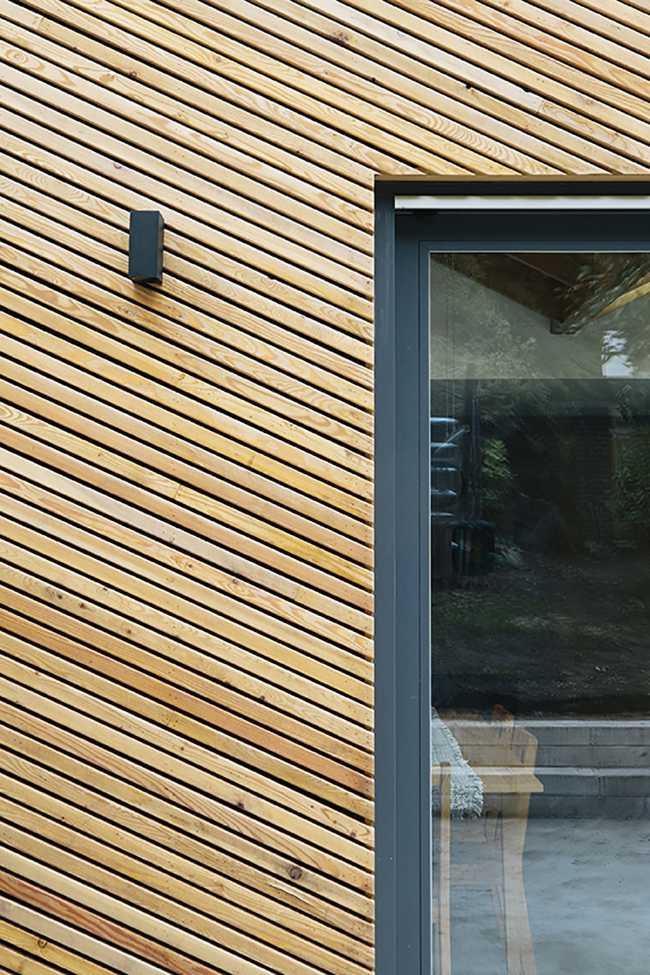 Detail of laths in larch wood