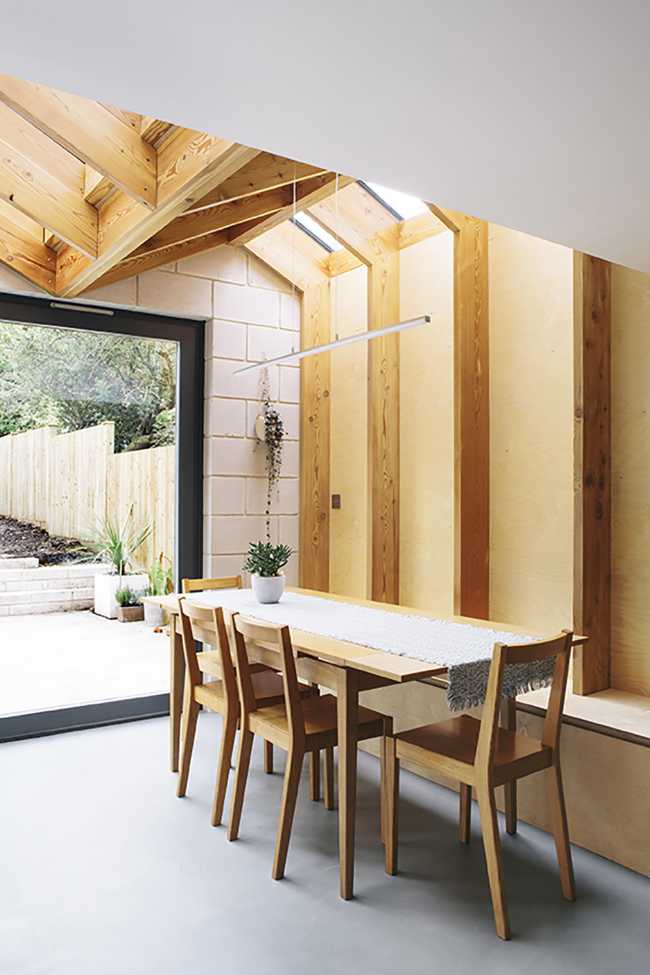 Extension of wooden house