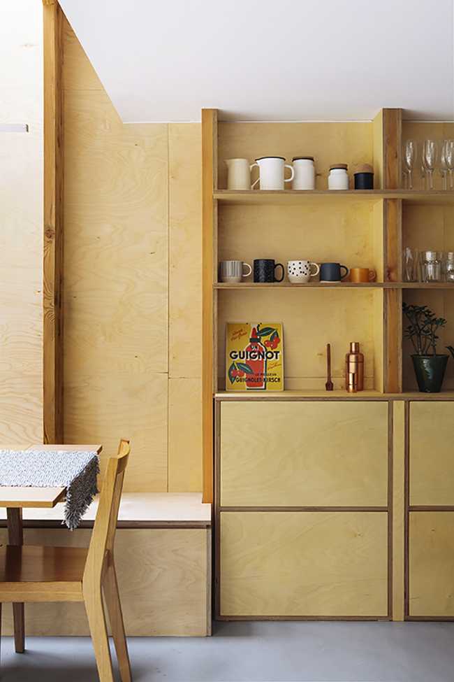 Interior in birch wood