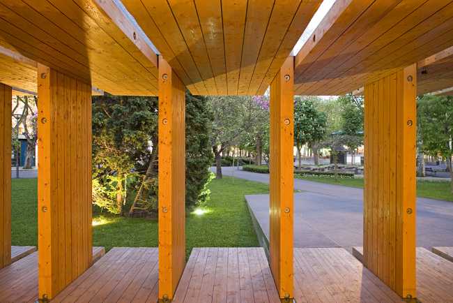 Pavilion in prefabricated wood
