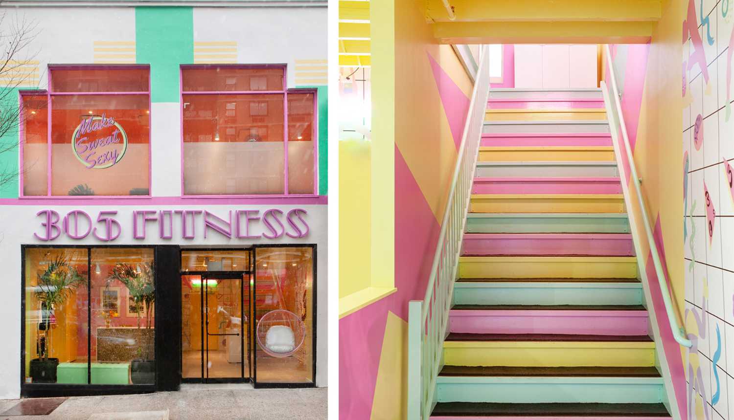 Sasha Bikof - 305 Fitness facade and staircase