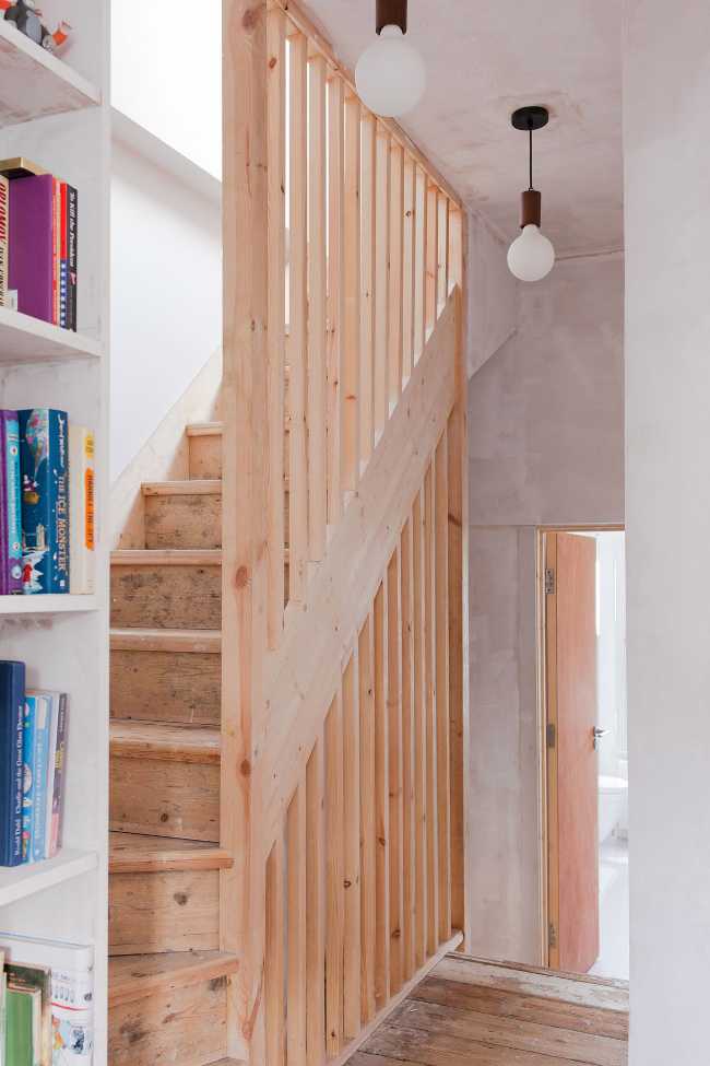 Internal wooden staircase