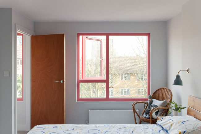 Pink window frame