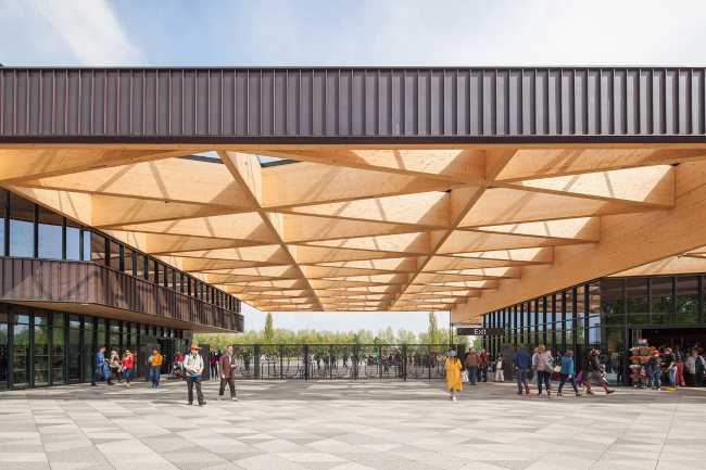 Wooden roof with triangular links