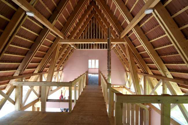 Wooden interior exposed structure