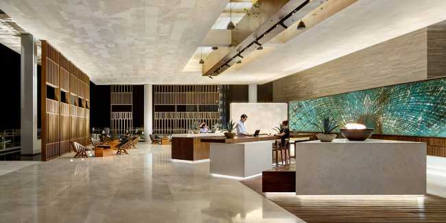 hotel california organic rception minimal stone