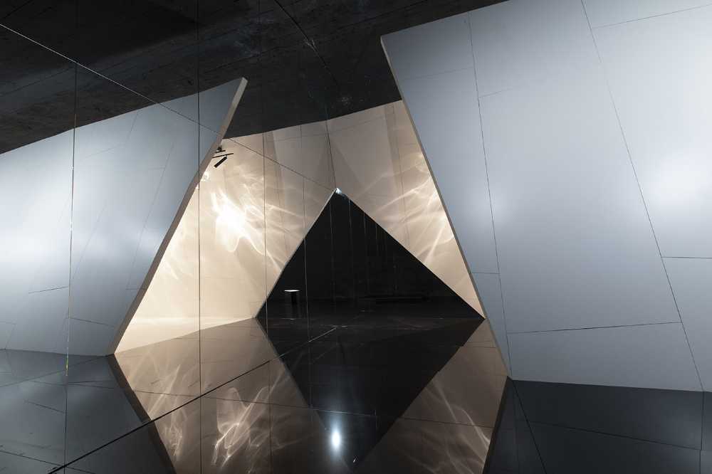 pavilion installation stand design interior surfaces light corridor white