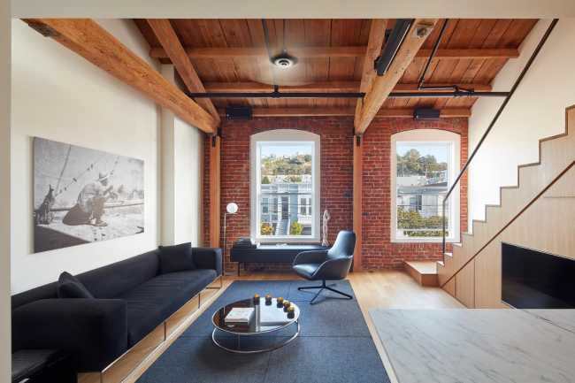 Wooden and brick lofts