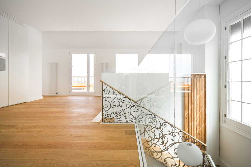 apartment with parquet and white walls