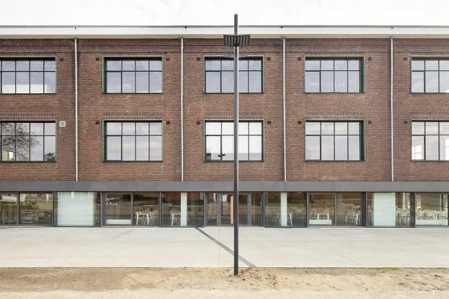 Facade restored mining building