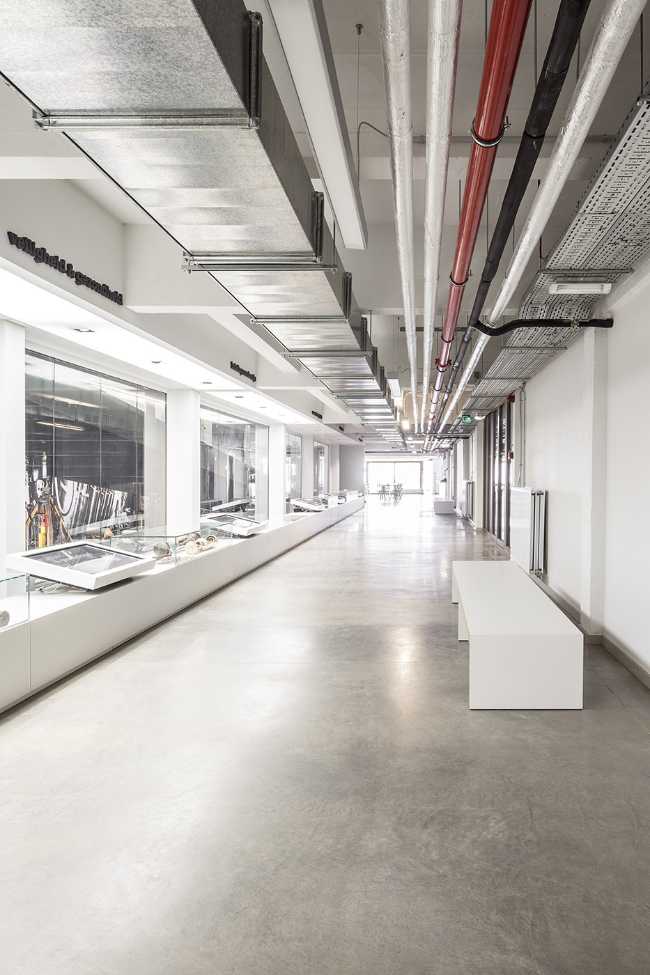 open space offices of a converted industrial building