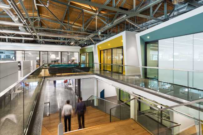 double volume offices glazed offices