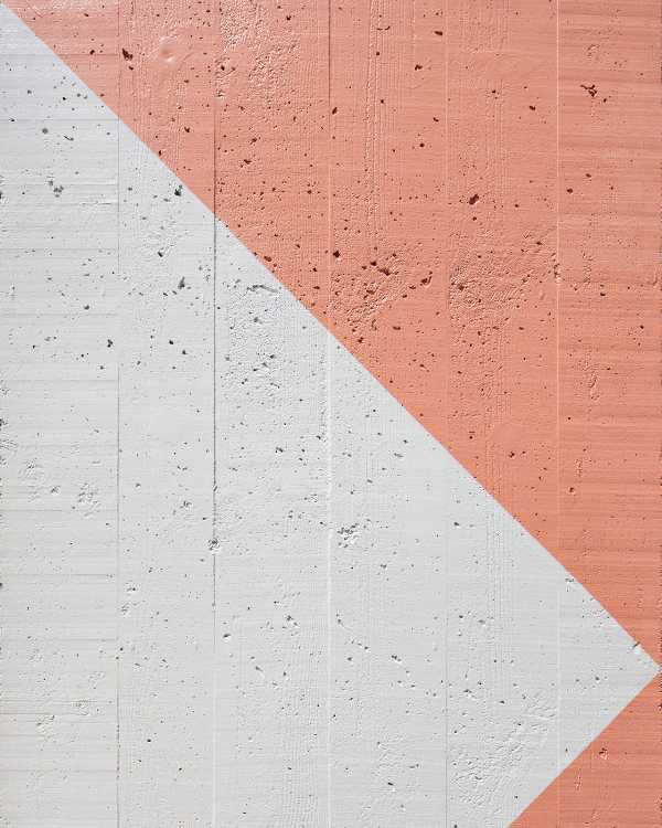 Yeso blanco y rosa formas triangulares