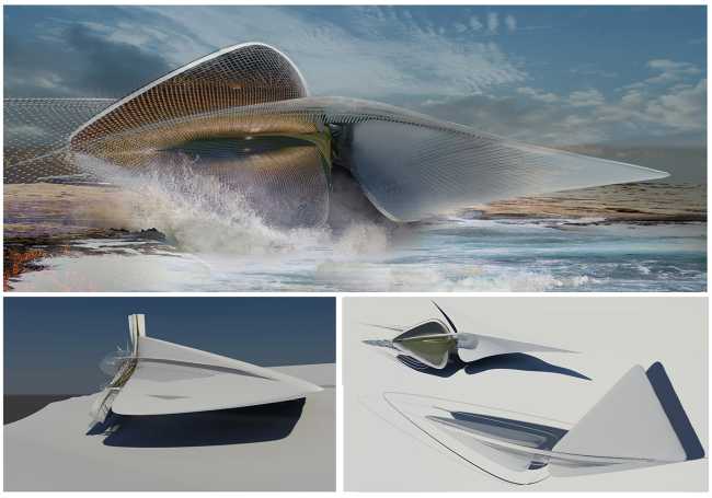 renewable energy architecture wave motion art gallery