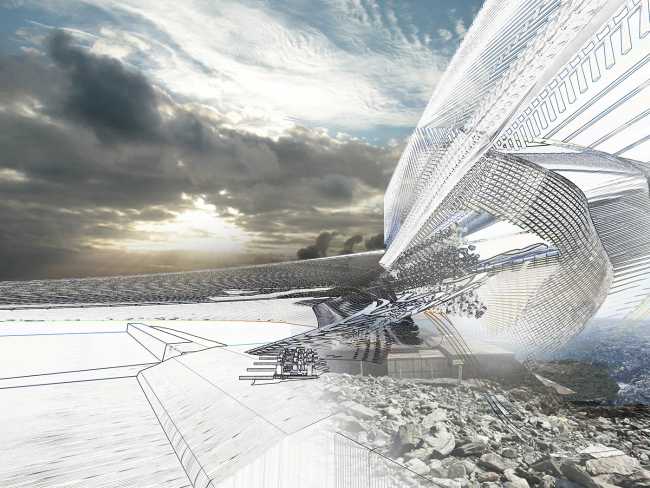 renewable energy architecture wave motion art gallery