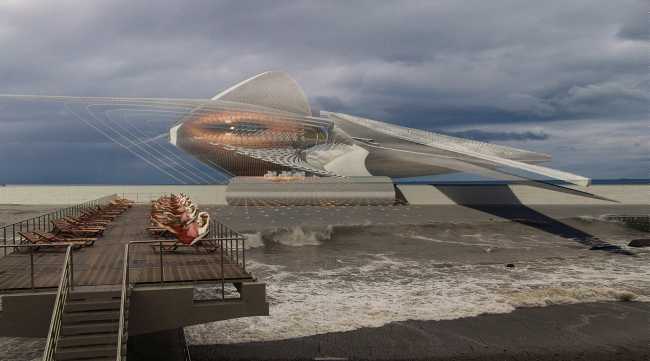 renewable energy architecture wave motion art gallery