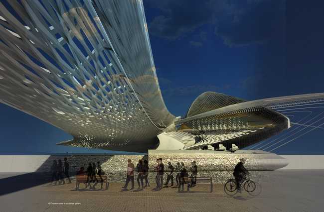 renewable energy architecture wave motion art gallery