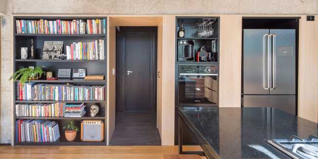 Interior apartment with library