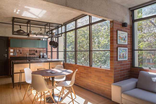 Living room and open plan kitchen