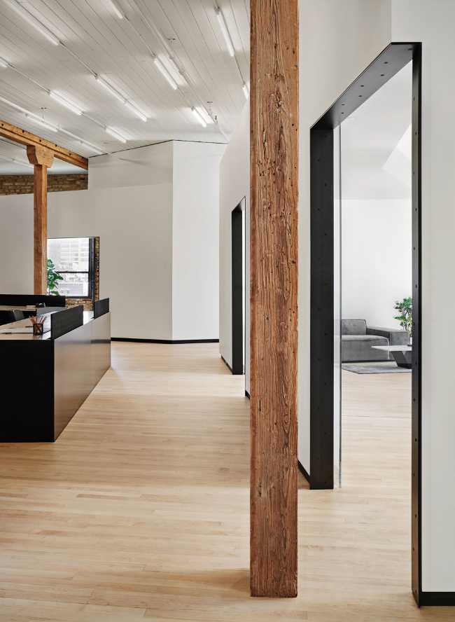 Offices with white walls and openings