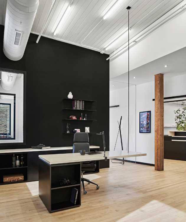 Black wall office