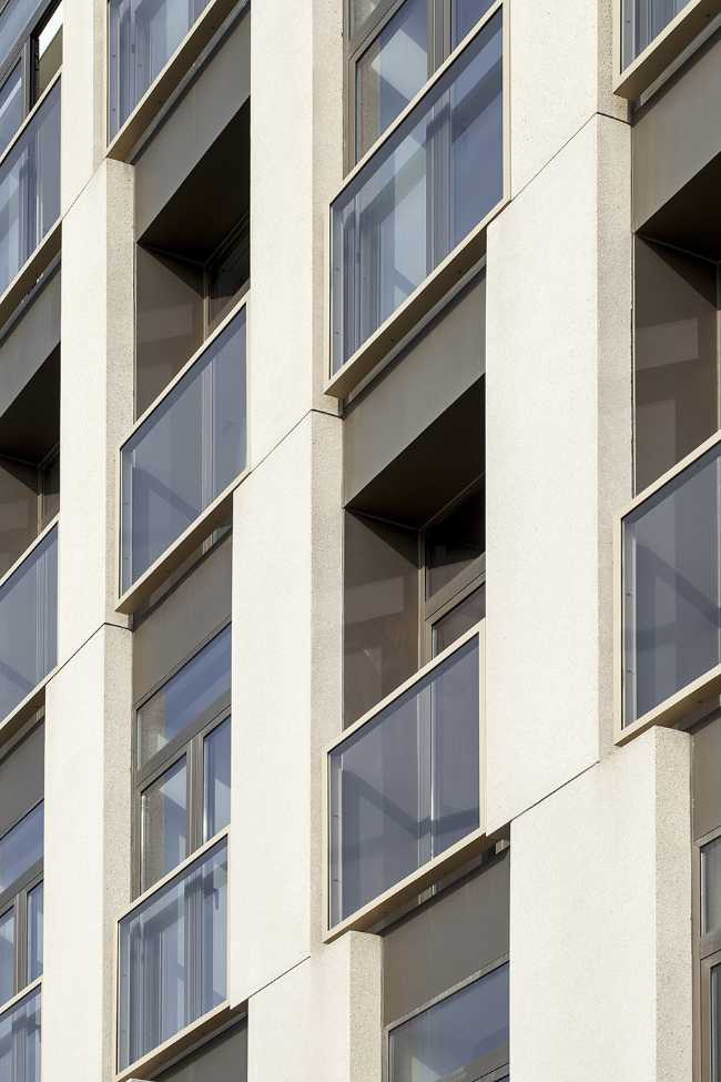 Facade condominium succession of windows