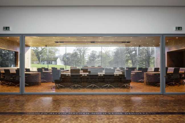 Meeting room and glass facade