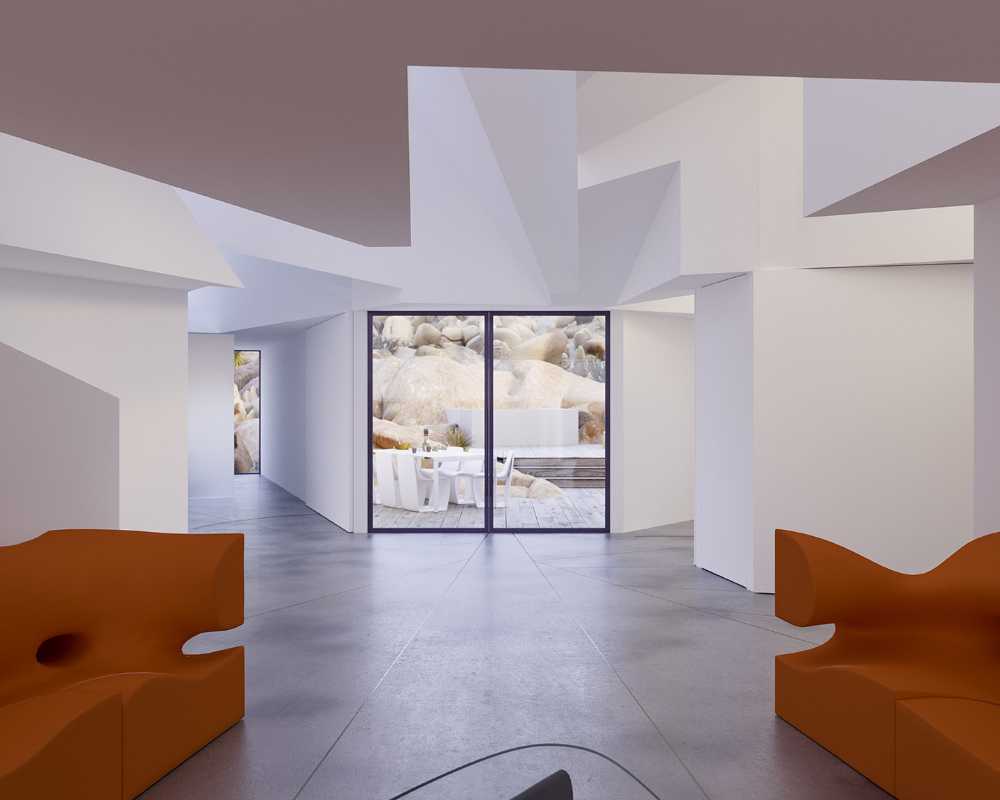 container bianchi stanza vetrata