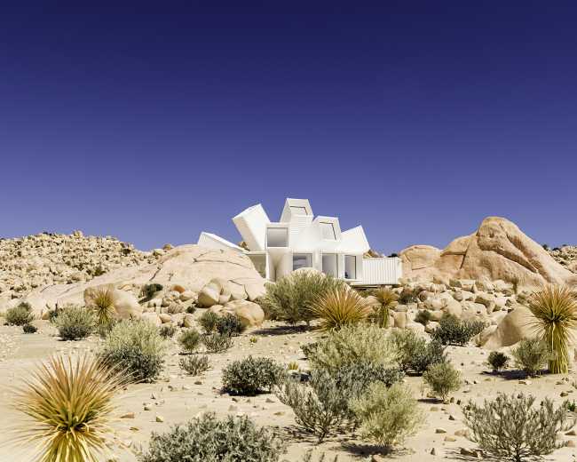 struttura container bianchi villa nel deserto