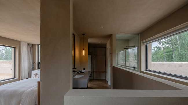 camera con bagno vista foresta