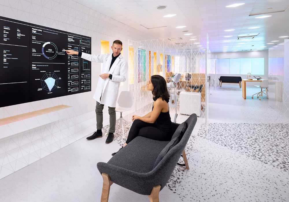 centro clinico digital design lavagne multimediali pavimento in resina