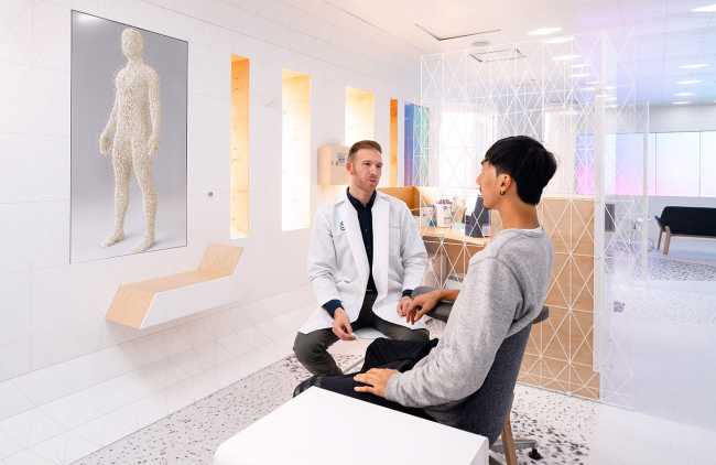 centro clinico digital design arredi legno divisori in metallo