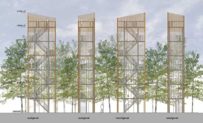 Disegni esecutivi torre in legno e acciaio